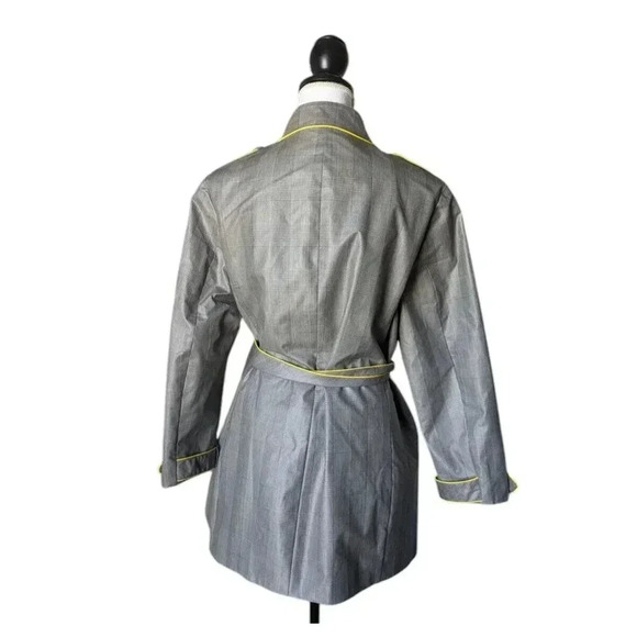 Carlisle Collection Glen Plaid Lightweight Belted Rain Jacket Size 12 Pockets - Picture 2 of 6